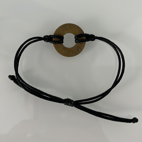 Worthy Now Mantra Adjustable Washer Bracelet on Black Cord - Picture 3 of 3